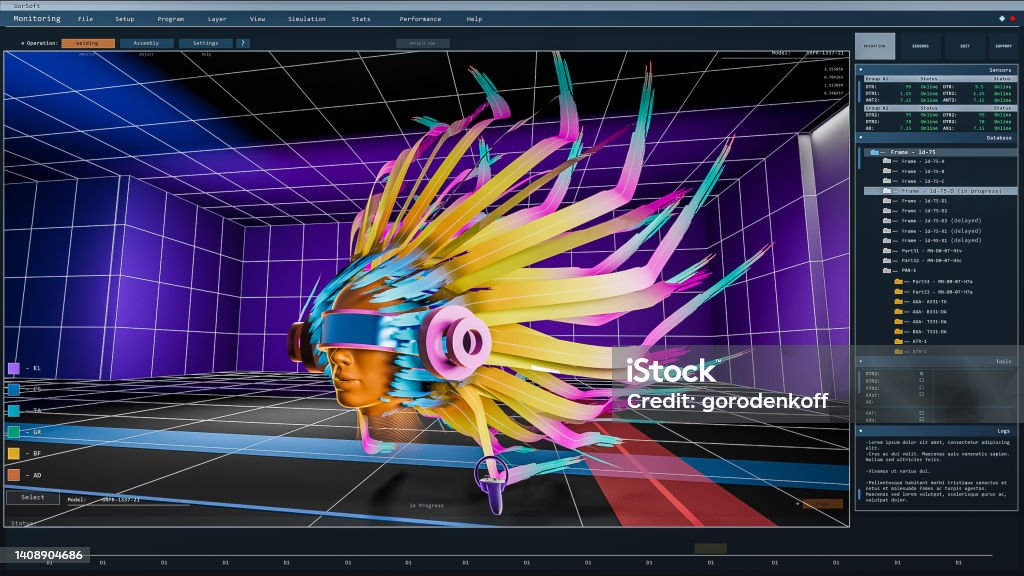 Digital User Interface Of 3d Design Software For Virtual Reality Art ...
