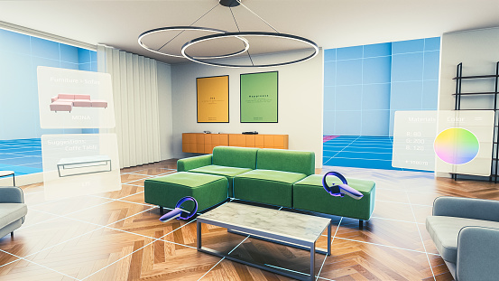 Digital User Interface Of A Virtual Reality Interior Design Software ...