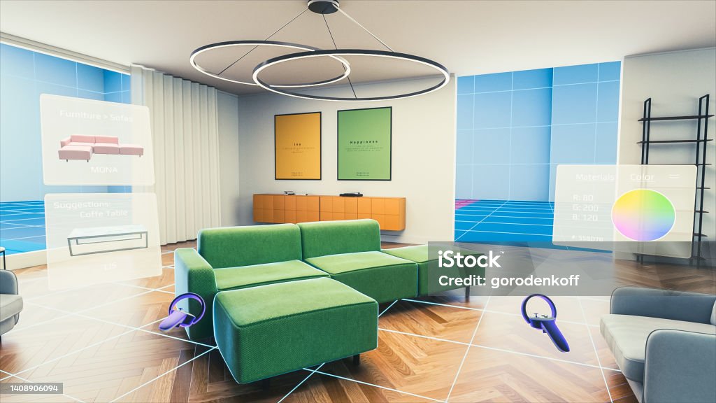 Digital User Interface Of A Virtual Reality Interior Design Software ...