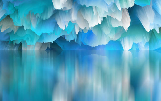 istock Magical world. Abstract Landscape, surreal lake and reflections. art, creativity and imagination. 3d illustration 1408907897