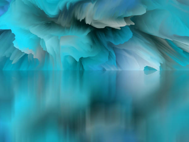 istock Magical world. Abstract Landscape, surreal lake and reflections. art, creativity and imagination. 3d illustration 1408907906