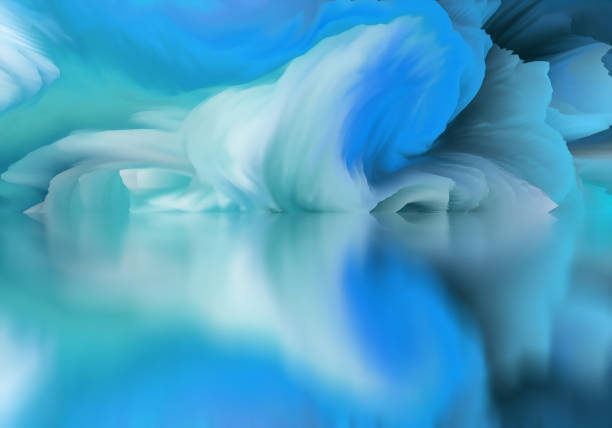 istock Magical world. Abstract Landscape, surreal lake and reflections. art, creativity and imagination. 3d illustration 1408907911