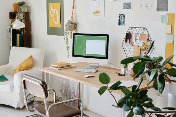 istock Workplace of freelance webdesigner or person with some other creative occupation 1408908649