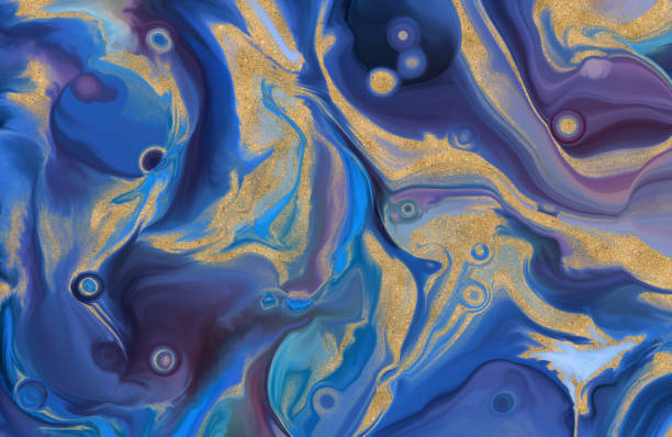 istock Multicolor abstract, Acrylic pour fluid art background. 3d illustration 1408909867