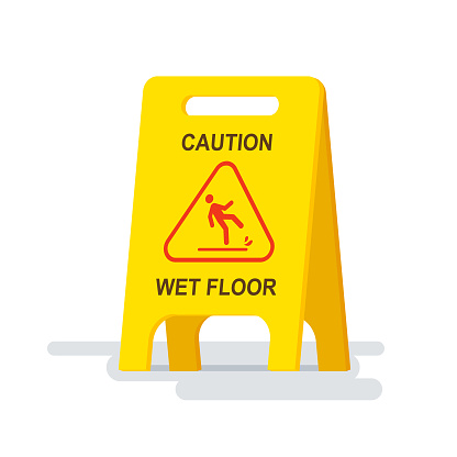 Wet floor sign. Vector illustration isolated on white background