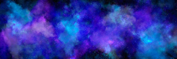 Space background with stardust and shining stars. Realistic cosmos and color nebula. Colorful galaxy. 3d illustration stock photo