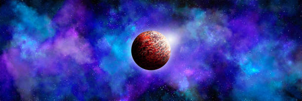 istock Unknown planet from outer space. Space nebula. Cosmic cluster of stars. Outer space background. 3D Illustration 1408911317