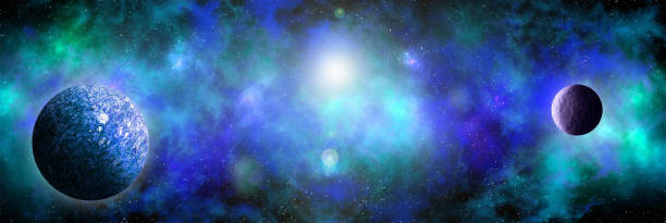 istock Unknown planet from outer space. Space nebula. Cosmic cluster of stars. Outer space background. 3D Illustration 1408911358