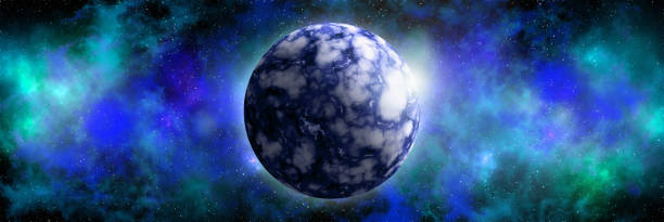 istock Unknown planet from outer space. Space nebula. Cosmic cluster of stars. Outer space background. 3D Illustration 1408911437