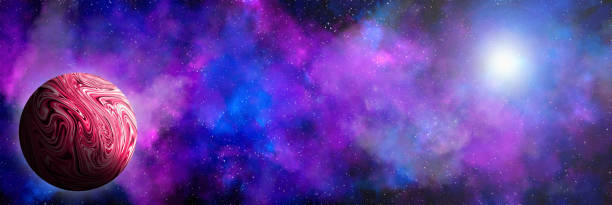 istock Unknown planet from outer space. Space nebula. Cosmic cluster of stars. Outer space background. 3D Illustration 1408911475