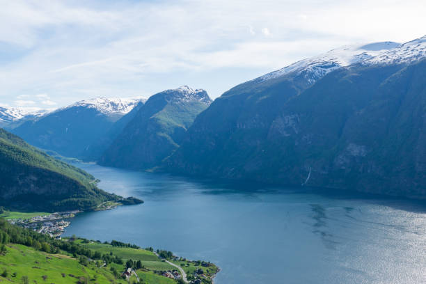 istock Impressive Naeroyfjord surrounded by high mountains in Norway 1408911893