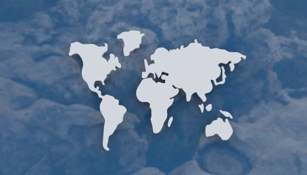 istock world map 3d image with ice and oceans download 3D Rendering Image 1408914429
