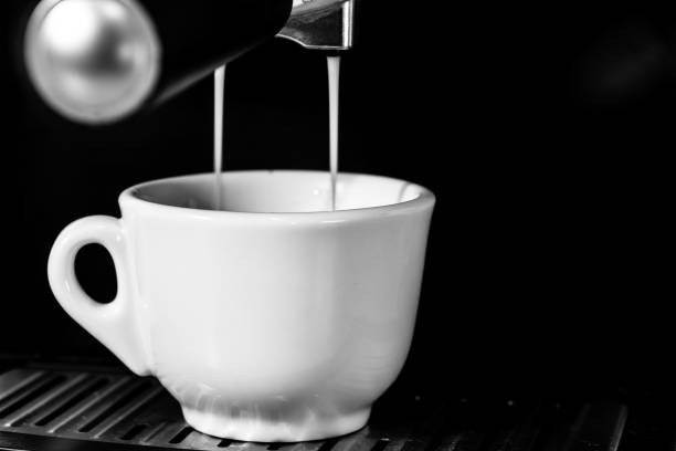 istock Black coffee cup, coffee beans. Breakfast coffee concept 1408914480