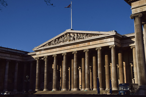 London, UK - January 20 2022: British Museum exterior daytime view