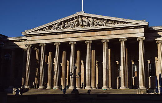 London, UK - January 20 2022: British Museum exterior daytime view