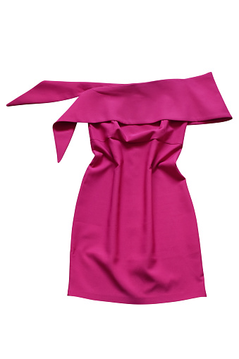 Pink women dress isolated on the white background with clipping path