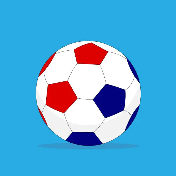 Vector illustration of Red, white and blue football