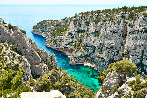 Calanques National Park next to Marseilles in Provence, southern France.