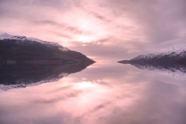 istock Peaceful calm water during sunset at Loch Lomond 1408927423