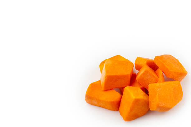 istock Sliced pumpkin isolated on white background. 1408931897