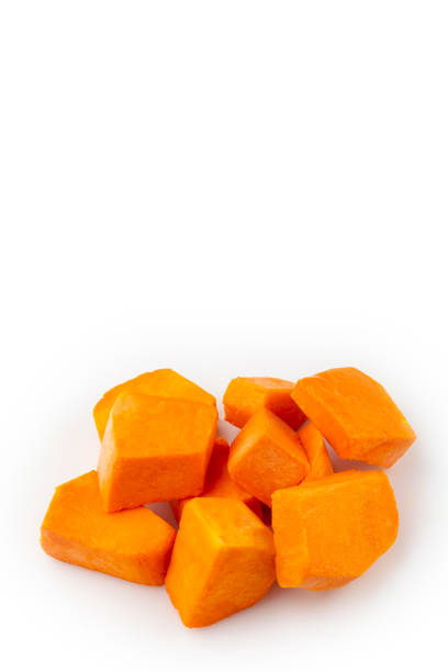 istock Sliced pumpkin isolated on white background. 1408931898