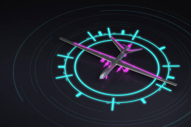 istock conditional military drone fighter with highlighted details 1408936476