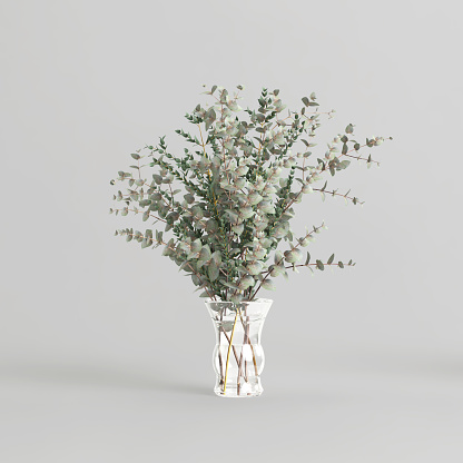 3d illustration of decorative vase inside isolated on white background