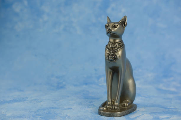 istock statue of Egypt cat on blue  background 1408937396
