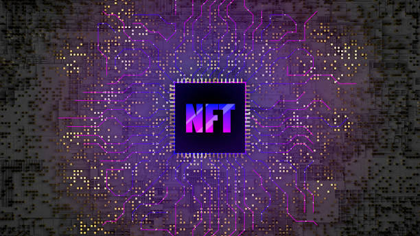istock 3d NFT image. Blockchain Non Fungible Token idea. Computer chip NFT on digital background. Cryptocurrency, cryptoeconomics, blockchain technology concept 1408944414