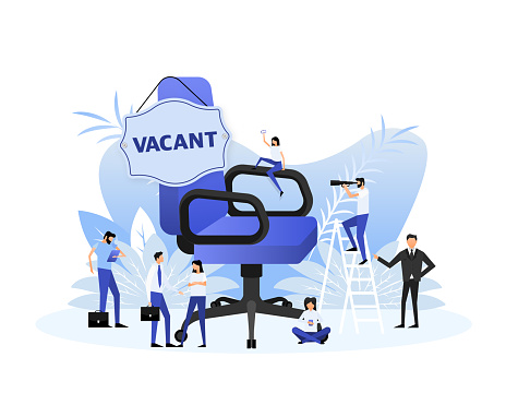 Office chair. We Are Hiring, Vacant positions. Hiring and recruiting.