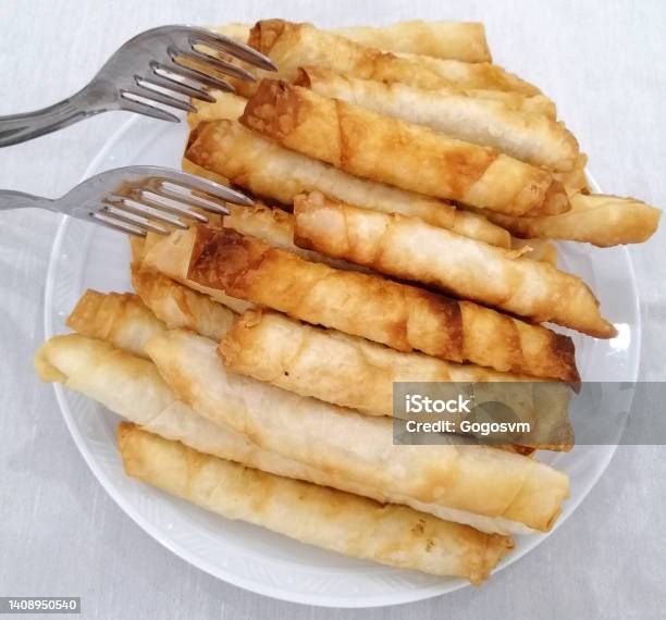 Fried Feta Rolls Or Cigarette Pastries Sigara Böreği Stock Photo - Download Image Now