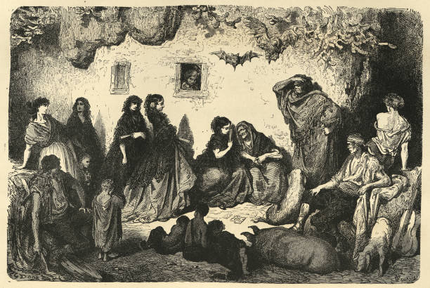 istock Women having fortune told by an old Granadian Romani, at Sacromonte, Granada, Spain 1408955010