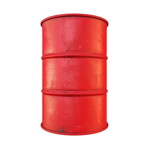istock red metal barrel isolated on white background, 3d rendering 1408955468