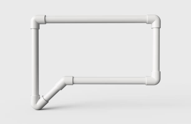 White Speech bubble made with PVC Pipes isolated 3d illustration White Speech bubble made with PVC Pipes isolated 3d illustration white plastic tube stock pictures, royalty-free photos & images