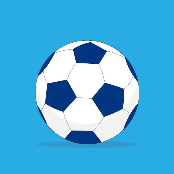 Vector illustration of Blue and white football