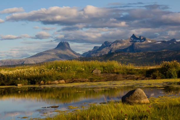 beautiful scandinavian landscape picture from north norwegian stock photo
