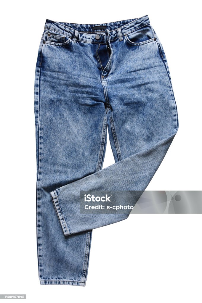 Denim jeans isolated on the white background (Clipping Path) Denim jeans isolated on the white background with clipping path Jeans Stock Photo