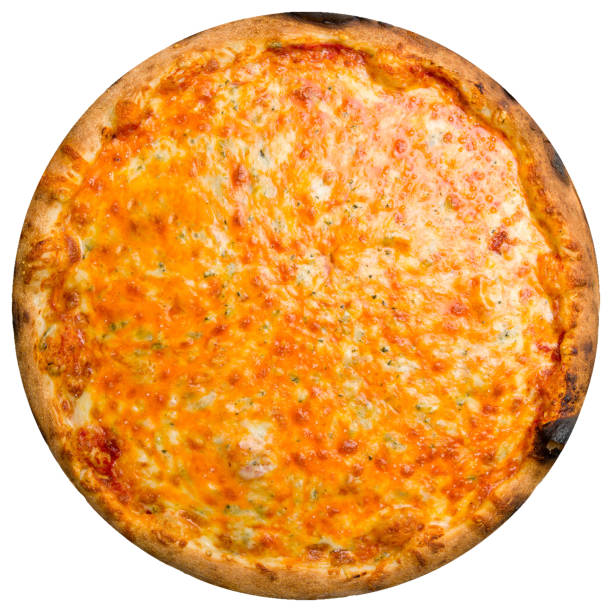 istock Pizza Quattro formaggi with four cheese isolated on white background top view 1408964121