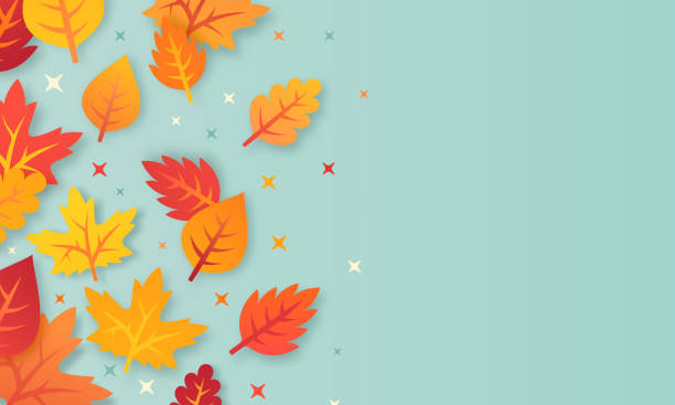 illustrazioni stock, clip art, cartoni animati e icone di tendenza di sfondo di foglia d'autunno - autunno