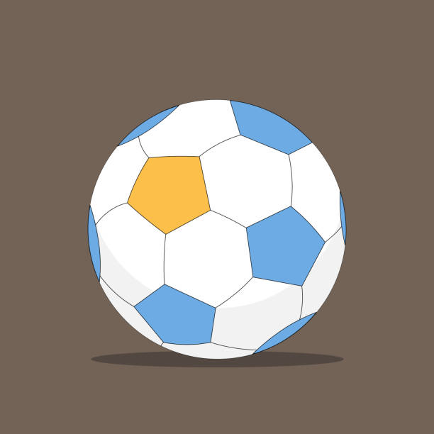 Blue, white and gold football vector art illustration