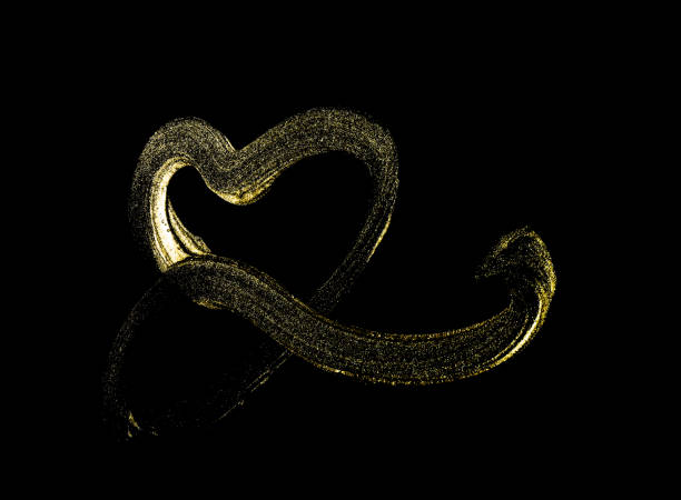 abstract golden brush stroke, creative smear an art, paint splash, dynamic splatter,  isolated on black  background with clipping path.