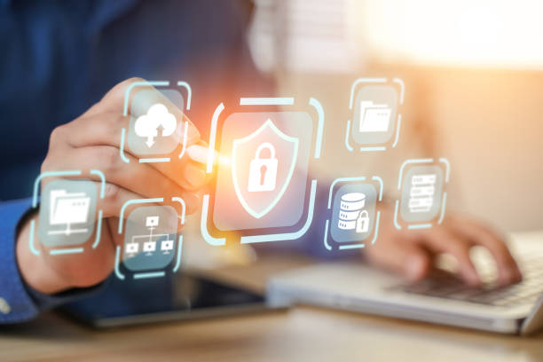 istock Personal Data Protection Act or PDPA concept. Businessmen use a phone with fingerprint scanning concept. Shield with lock icon on screen, futuristic protection from privacy theft. 1409009017