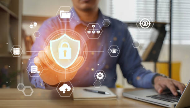 istock Personal Data Protection Act or PDPA concept. Businessmen use a phone with fingerprint scanning concept. Shield with lock icon on screen, futuristic protection from privacy theft. 1409009227