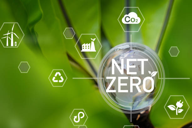 istock Net Zero and Carbon Neutral Concepts Net Zero Emissions Goals Weather neutral long-term strategy. 1409011047