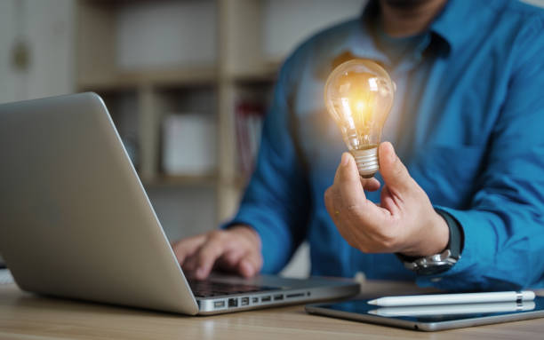 istock Businessman computer for NFT non fungible token for crypto blockchain technology concept. 1409012554