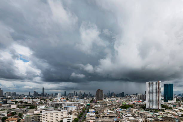 istock Menacing storm above Bangkok city life background 1409013116