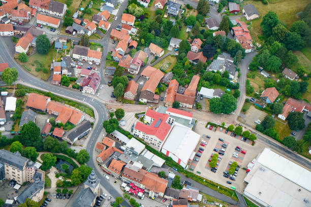 istock German village or town from above. Top view. Landscape. 1409017255