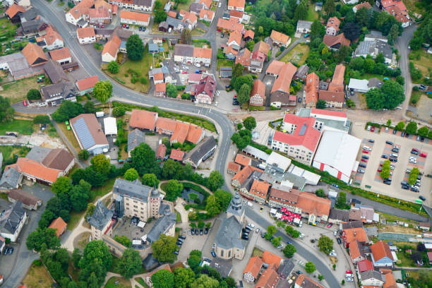 istock German village or town from above. Top view. Landscape. 1409017457