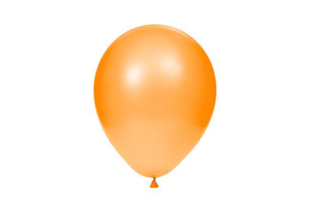 istock Orange balloon isolated on white background. Template for postcard, banner, poster, web design. Festive decoration for celebrations and birthday. High resolution photo 1409025291