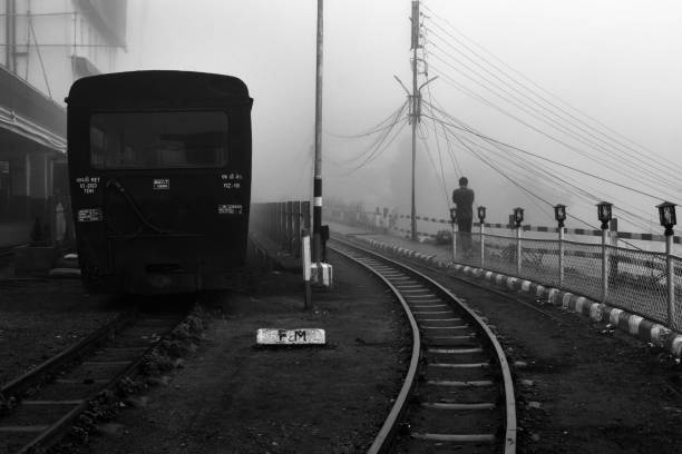 Darjeeling, West Bengal, India - 22 June 2022, Darjeeling Himalayan Railway at Station, Darjeeling Himalayan railway is a UNESCO world heritage site. , Selective focus.
